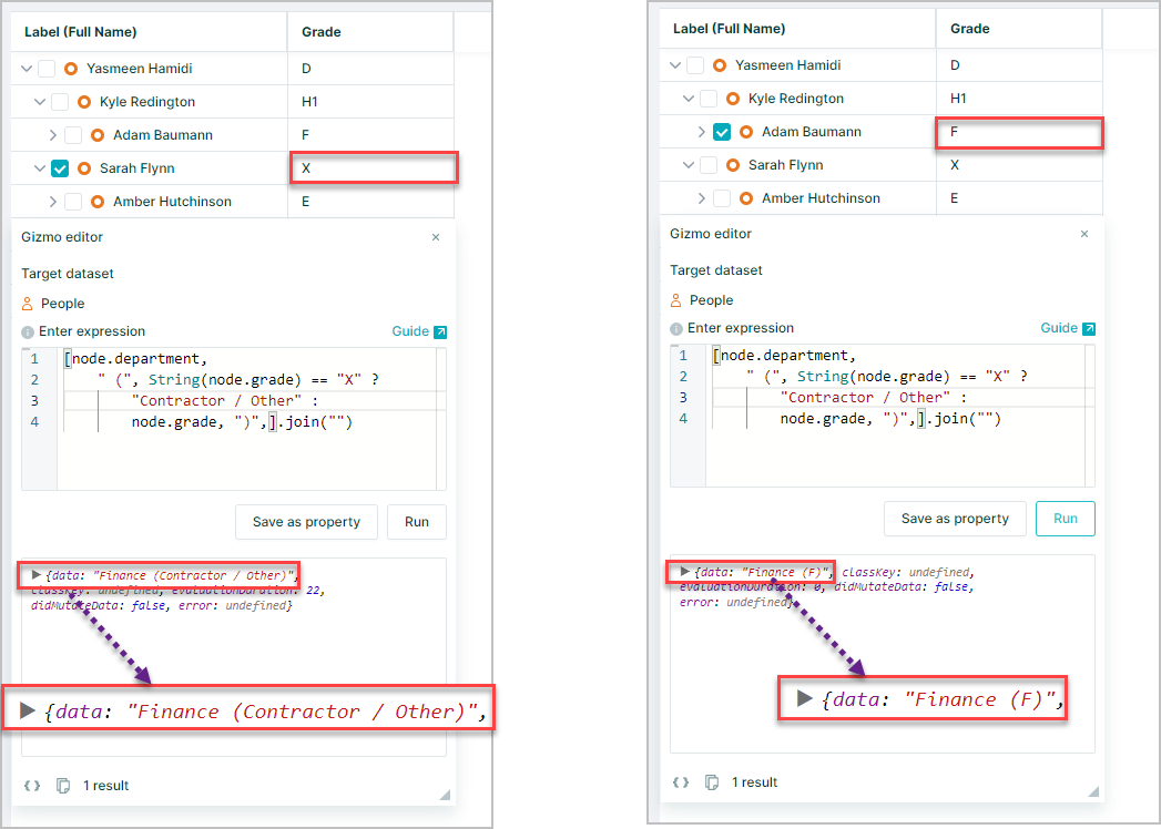 Combining strings | Orgvue Gizmo Cookbook