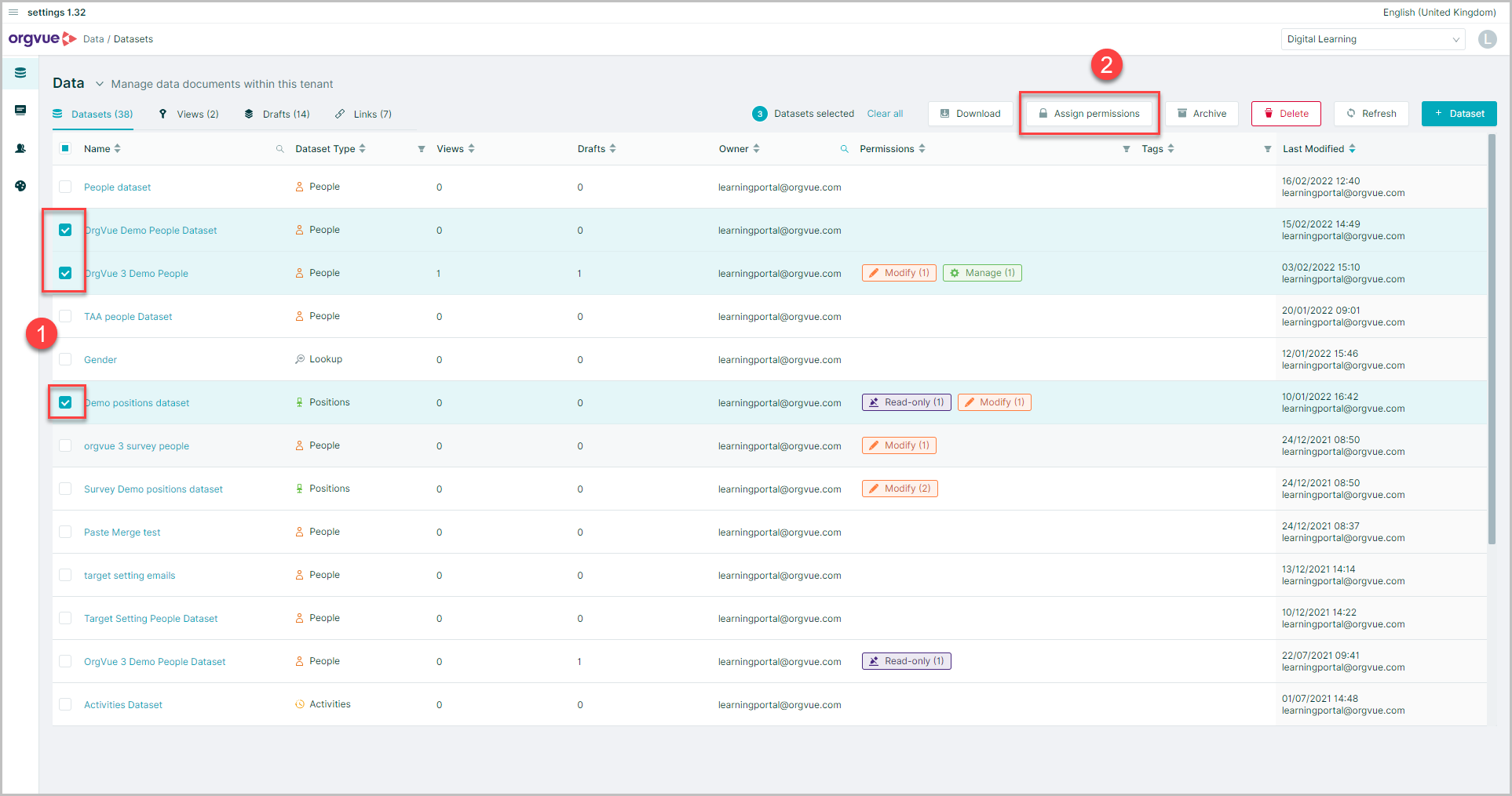 Permissions | Orgvue Settings User Guide