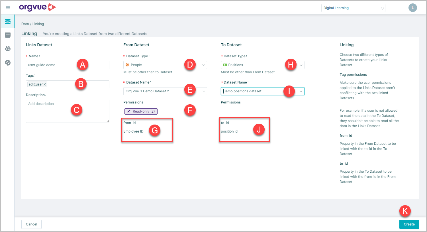 Links | Orgvue Settings User Guide