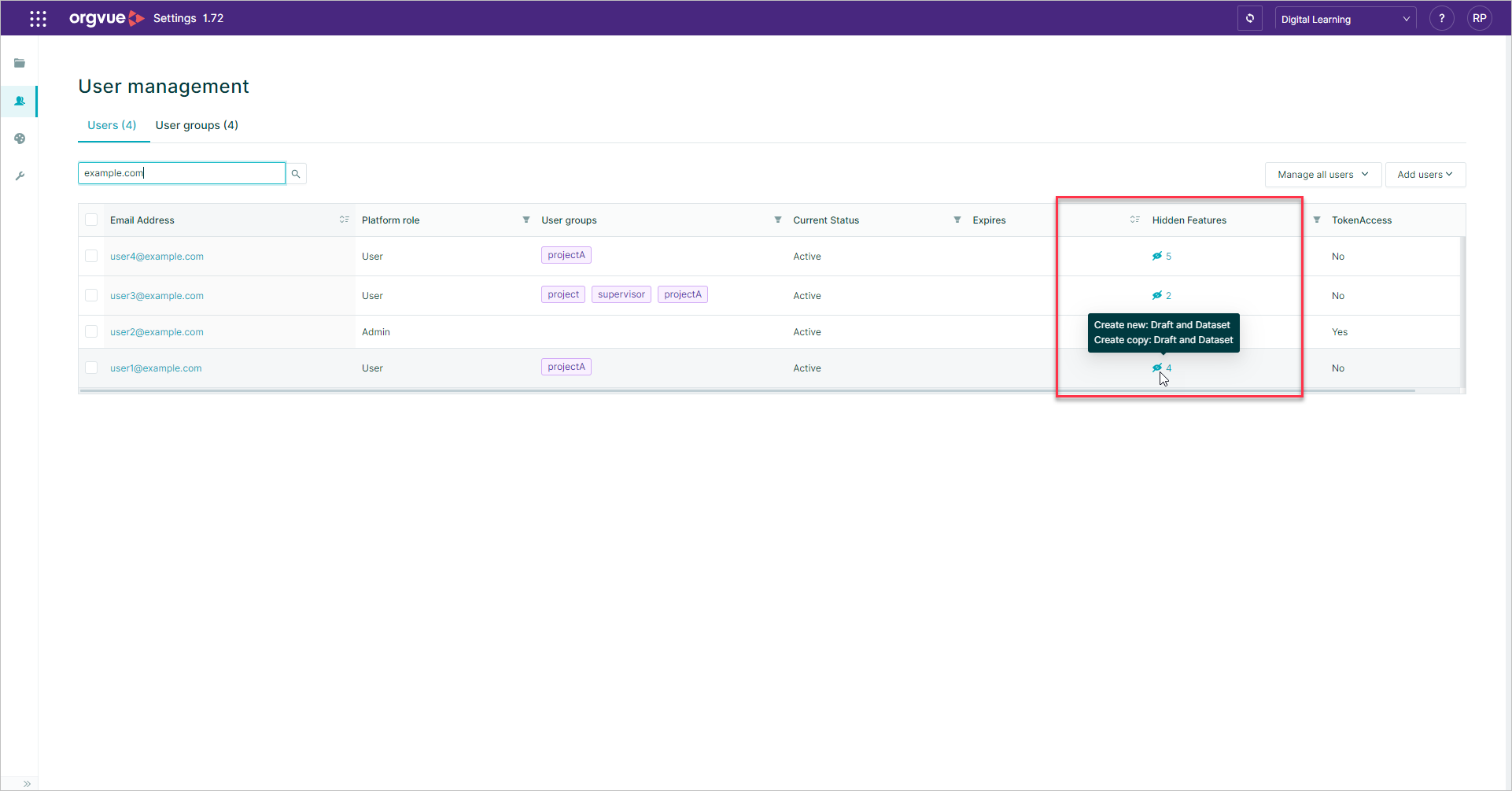 User Visibility | Orgvue Settings User Guide
