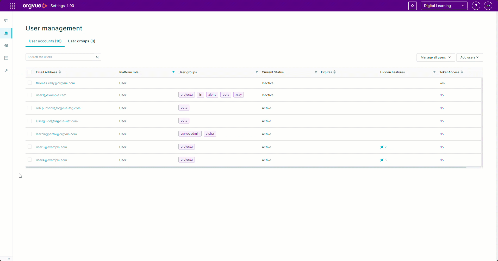 User Groups | Orgvue Settings User Guide