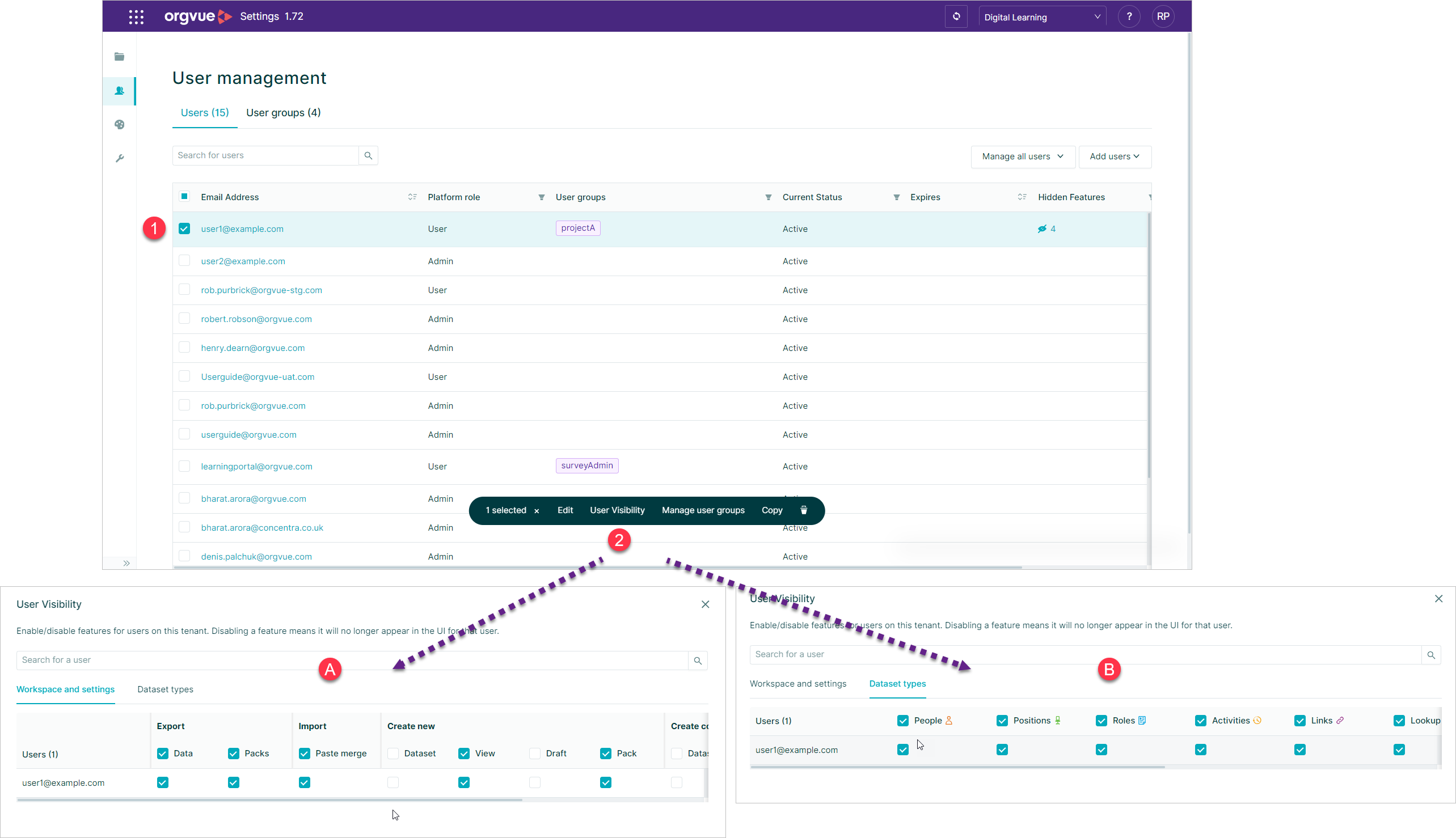 User Visibility | Orgvue Settings User Guide
