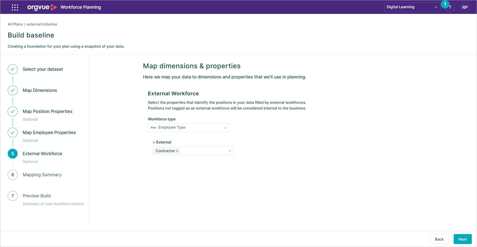 Build Baseline | Strategic Workforce Planning User Guide