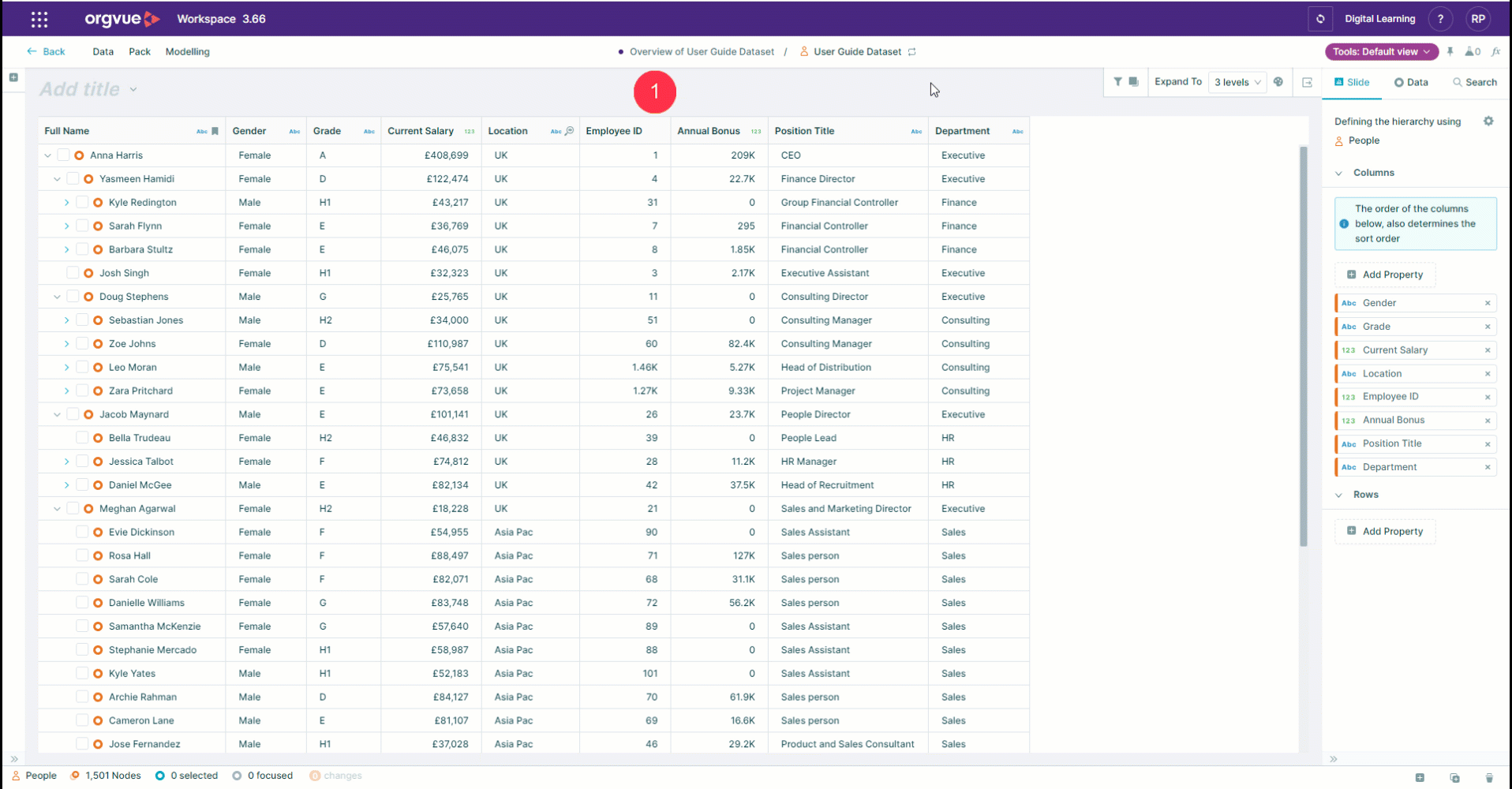 Worksheet Slide | Workspace User Guide
