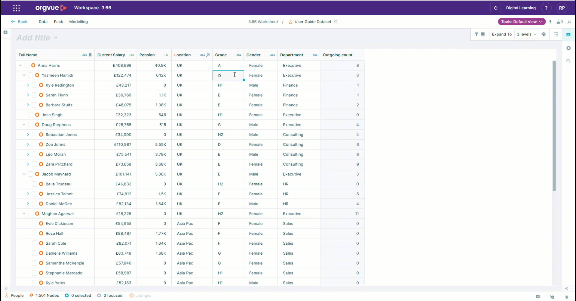 Worksheet Slide | Workspace User Guide