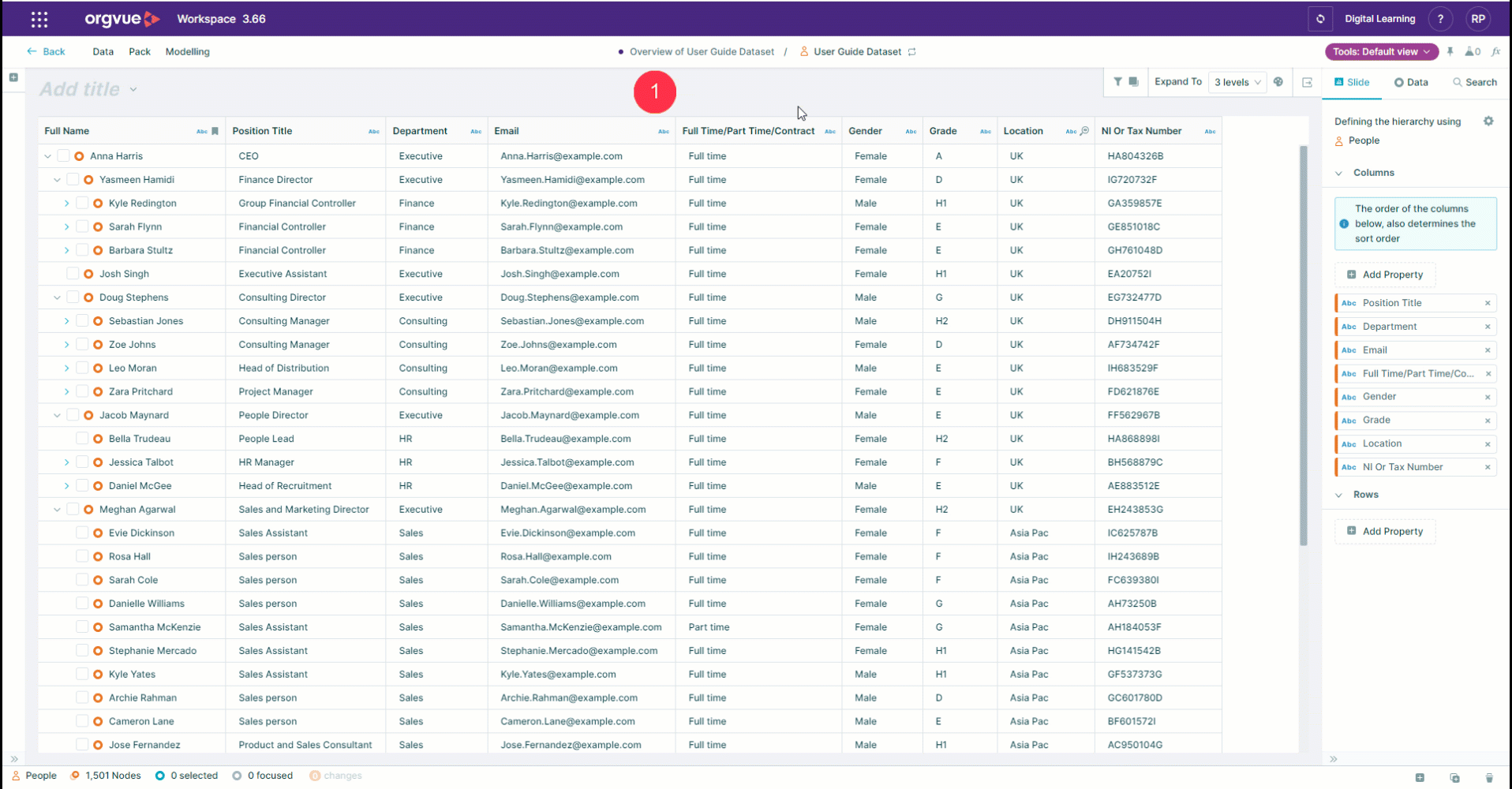 Worksheet Slide | Workspace User Guide