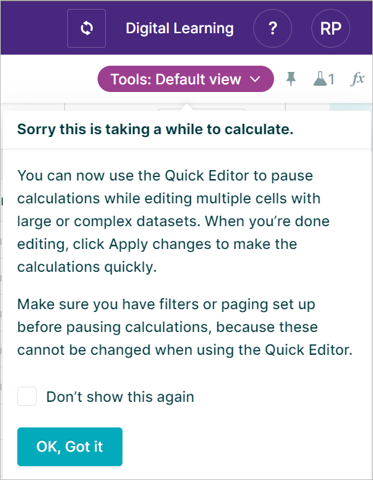 Tools | Workspace User Guide