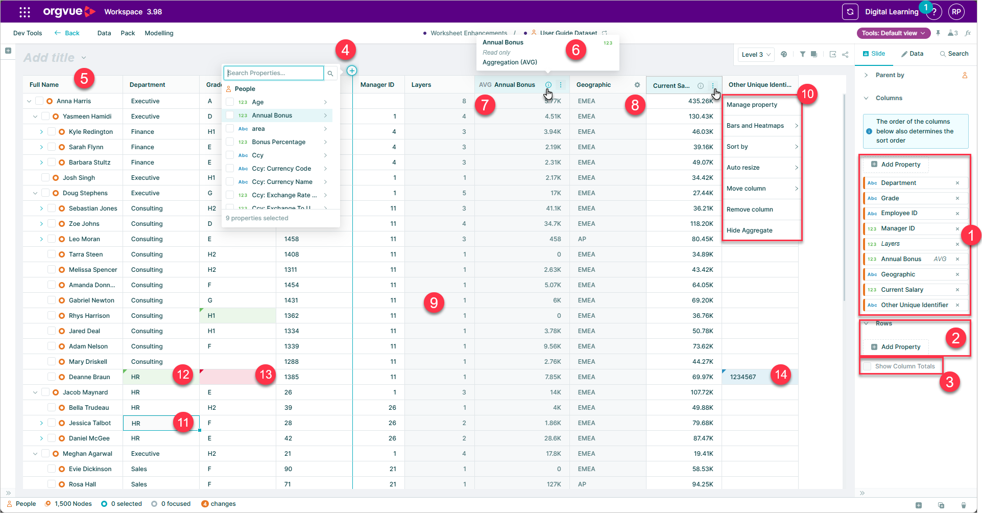 Worksheet Slide | Workspace User Guide
