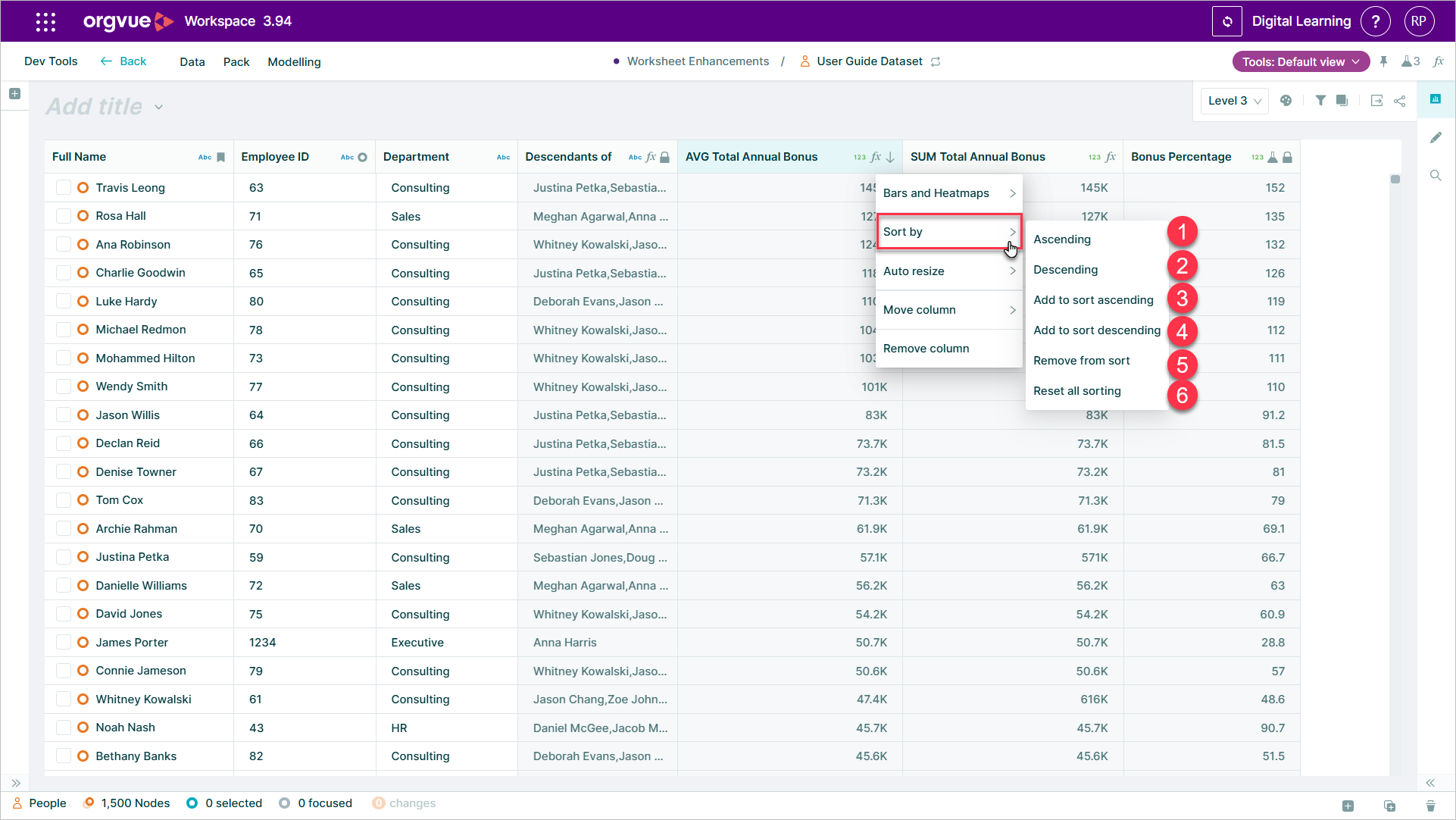 Worksheet Slide | Workspace User Guide