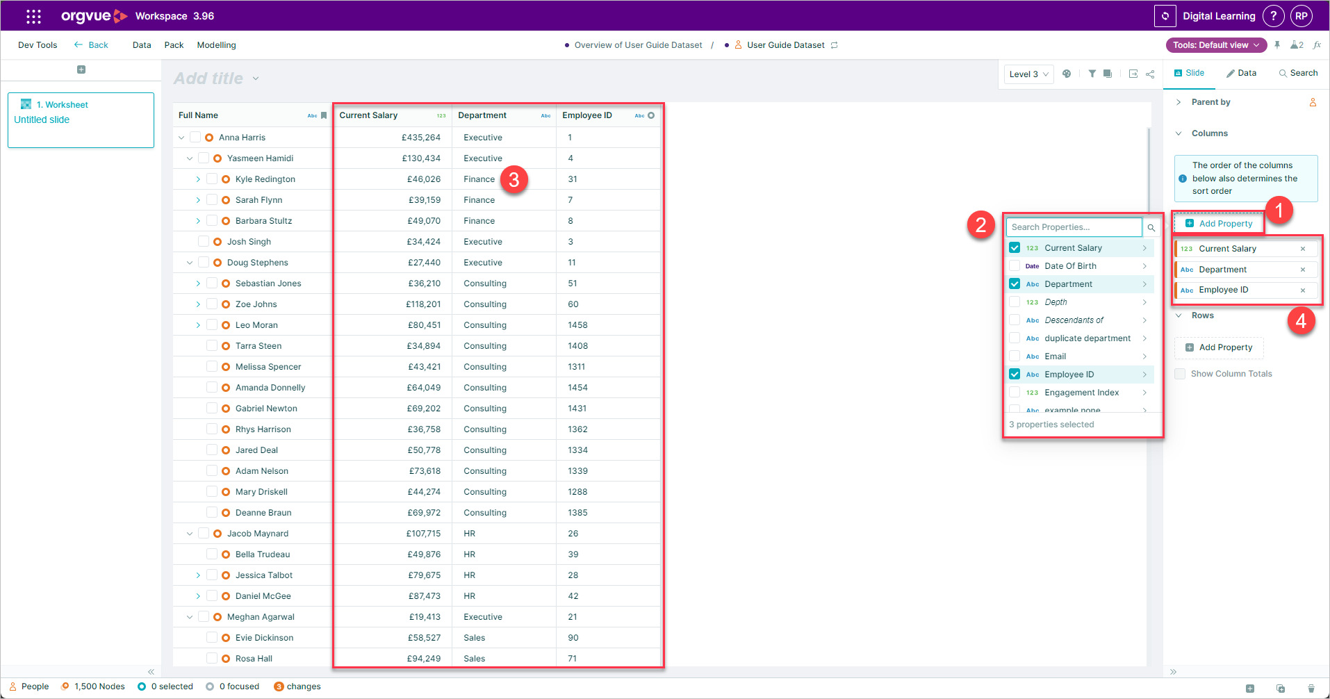 Worksheet Slide | Workspace User Guide